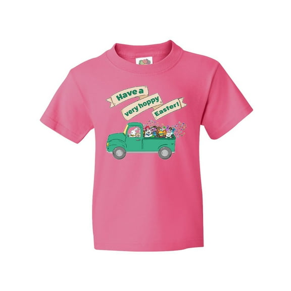 Inktastic Have a Very Hoppy Easter Green Bunny Truck Youth T-Shirt