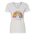 thumbnail image 1 of Inktastic Have the Courage to Be Kind Watercolor Rainbow Women's V-Neck T-Shirt, 1 of 5