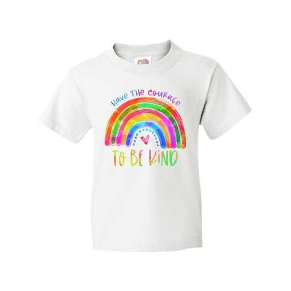 Inktastic Have the Courage to Be Kind Watercolor Rainbow Youth T-Shirt