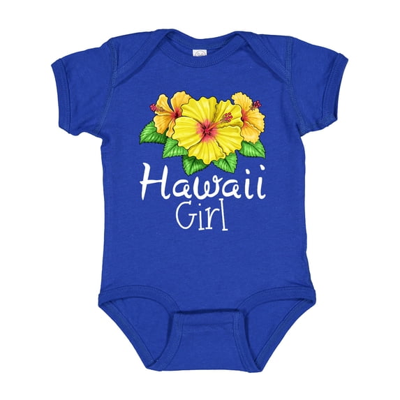 Inktastic Hawaii Girl Hibiscus Flowers Girls Baby Bodysuit