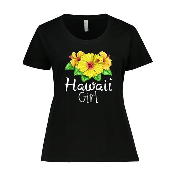 Inktastic Hawaii Girl Hibiscus Flowers Women's Plus Size T-Shirt