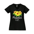 thumbnail image 1 of Inktastic Hawaii Girl Hibiscus Flowers Women's Plus Size V-Neck T-Shirt, 1 of 5