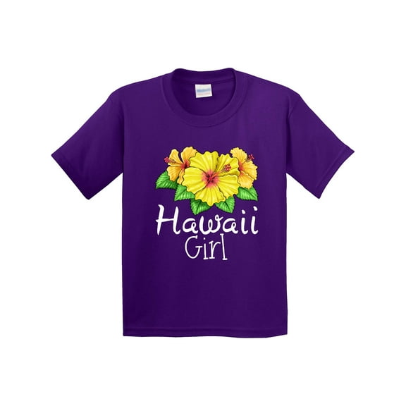 Inktastic Hawaii Girl Hibiscus Flowers Youth T-Shirt