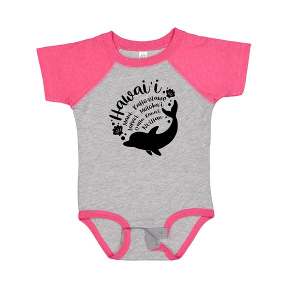 Inktastic Hawaii Islands with Dolphin Boys or Girls Baby Bodysuit
