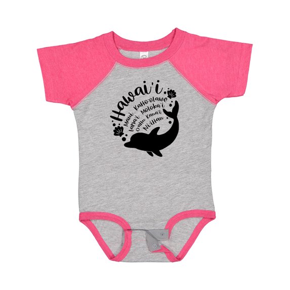 Inktastic Hawaii Islands with Dolphin Boys or Girls Baby Bodysuit