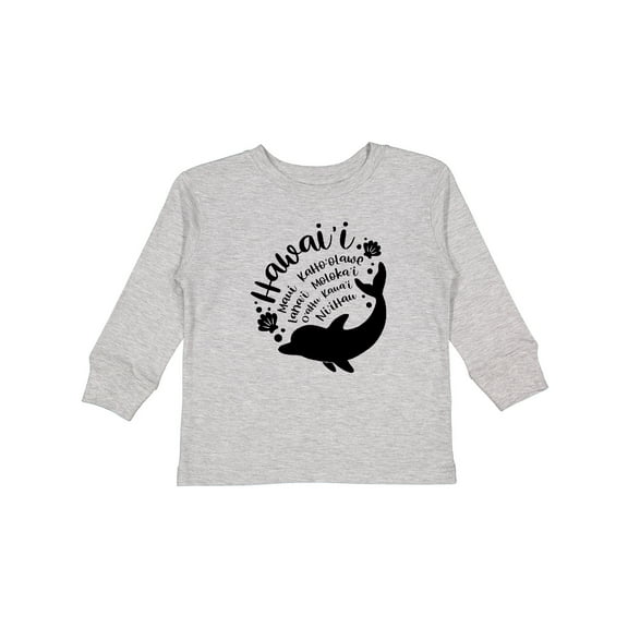 Inktastic Hawaii Islands with Dolphin Boys or Girls Long Sleeve Toddler T-Shirt
