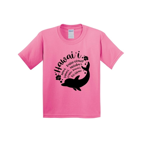 Inktastic Hawaii Islands with Dolphin Youth T-Shirt