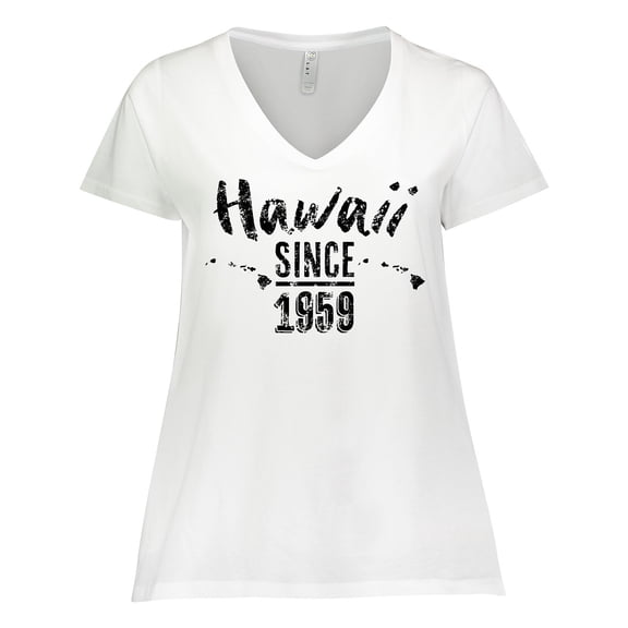 Inktastic Hawaii Since 1959 Women's Plus Size V-Neck T-Shirt
