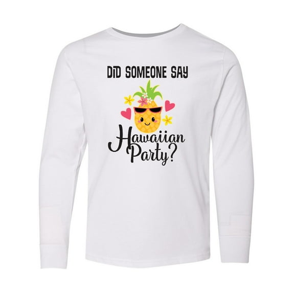 Inktastic Hawaiian Party Pineapple Long Sleeve Youth T-Shirt