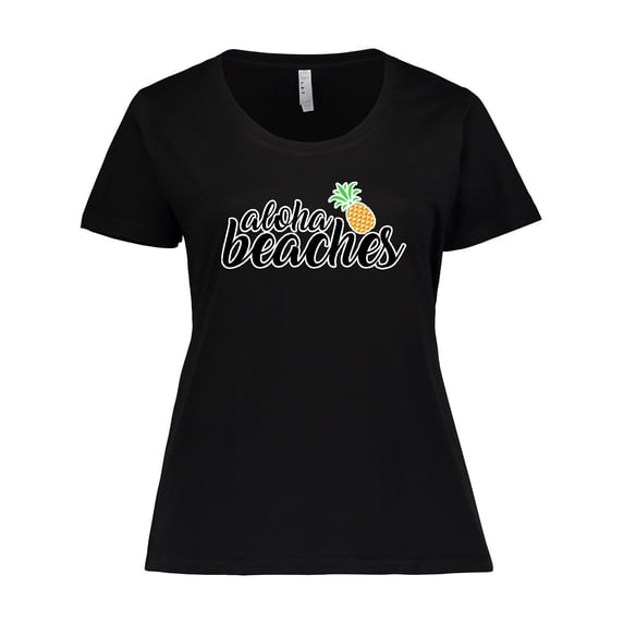 Inktastic Hawaiian Pineapple Aloha Beaches Women's Plus Size T-Shirt