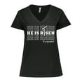 thumbnail image 1 of Inktastic He Is Risen Mirror Words Women's Plus Size V-Neck T-Shirt, 1 of 5