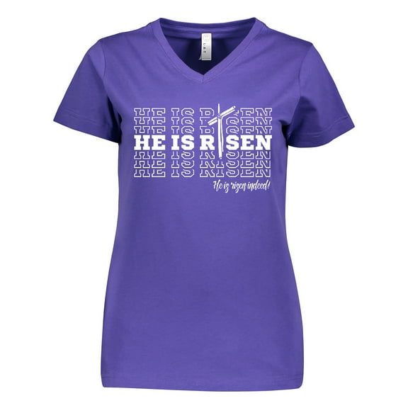 Inktastic He Is Risen Mirror Words Women's V-Neck T-Shirt