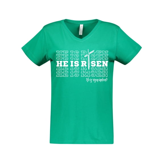 Inktastic He Is Risen Mirror Words Women's V-Neck T-Shirt