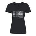 thumbnail image 1 of Inktastic He Is Risen Mirror Words Women's V-Neck T-Shirt, 1 of 5
