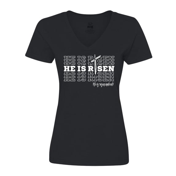 Inktastic He Is Risen Mirror Words Women's V-Neck T-Shirt