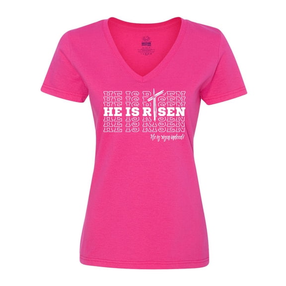 Inktastic He Is Risen Mirror Words Women's V-Neck T-Shirt
