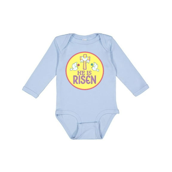 Inktastic He Is Risen for Easter Boys or Girls Long Sleeve Baby Bodysuit