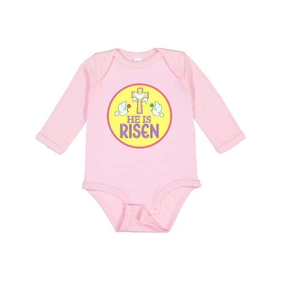 Inktastic He Is Risen for Easter Boys or Girls Long Sleeve Baby Bodysuit