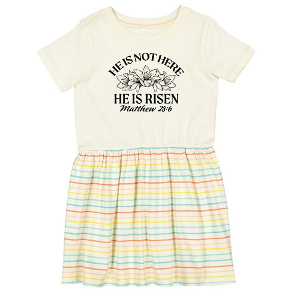 Inktastic He is Not Here; He is Risen Girls Toddler Dress