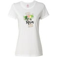 thumbnail image 1 of Inktastic He is Risen Cross with Script and Flowers Women's T-Shirt, 1 of 5