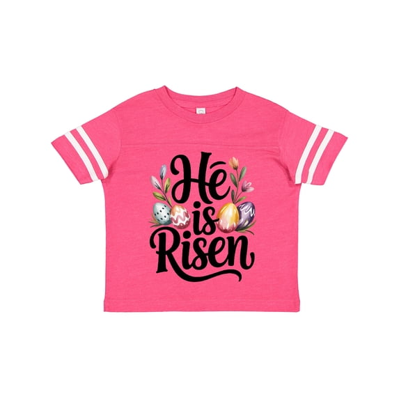 Inktastic He is Risen Easter Eggs and Flowers Boys or Girls Toddler T-Shirt
