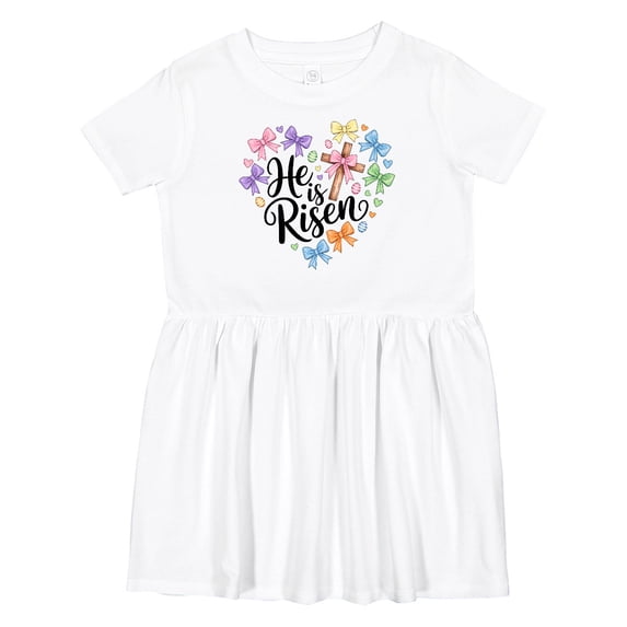 Inktastic He is Risen Easter Girls Toddler Dress