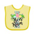thumbnail image 1 of Inktastic He is Risen Floral Print Cross with Beautiful Flowers Boys or Girls Baby Bib, 1 of 4