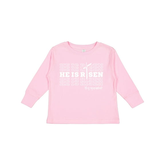 Inktastic He is Risen Mirror Words Boys or Girls Long Sleeve Toddler T-Shirt