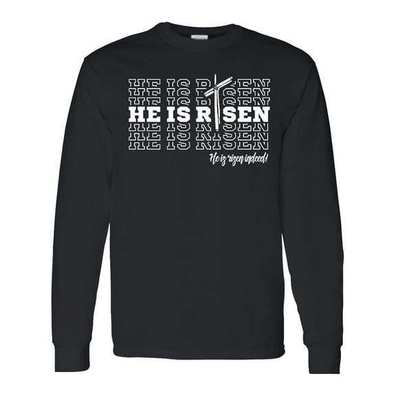 Inktastic He is Risen Mirror Words Long Sleeve T-Shirt