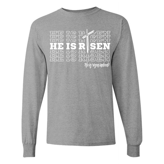 Inktastic He is Risen Mirror Words Long Sleeve T-Shirt