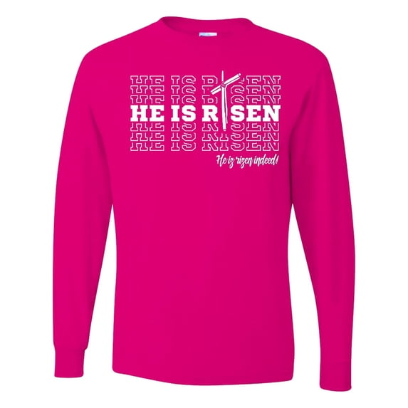 Inktastic He is Risen Mirror Words Long Sleeve T-Shirt