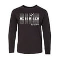 thumbnail image 1 of Inktastic He is Risen Mirror Words Long Sleeve Youth T-Shirt, 1 of 5