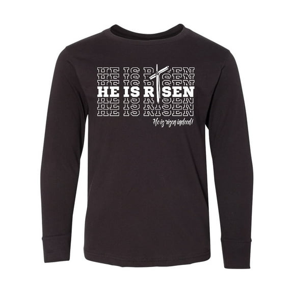 Inktastic He is Risen Mirror Words Long Sleeve Youth T-Shirt
