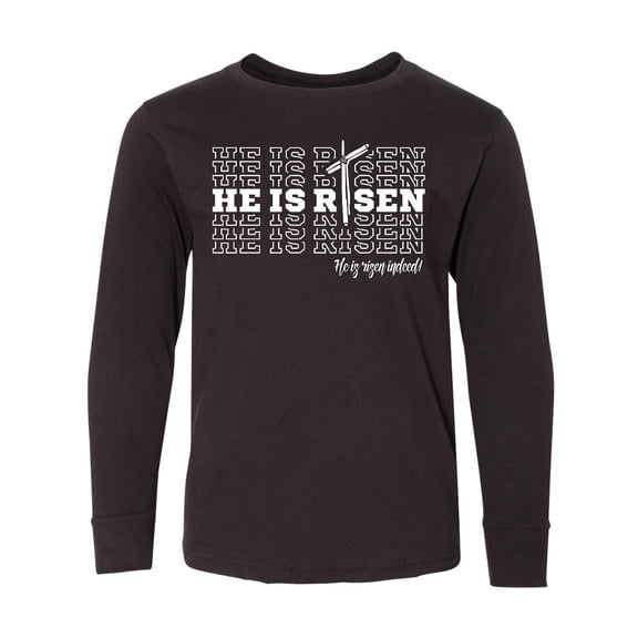 Inktastic He is Risen Mirror Words Long Sleeve Youth T-Shirt