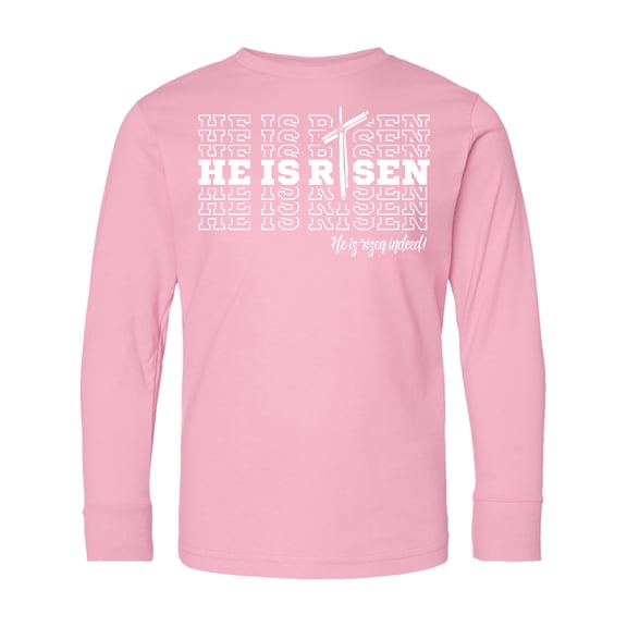 Inktastic He is Risen Mirror Words Long Sleeve Youth T-Shirt