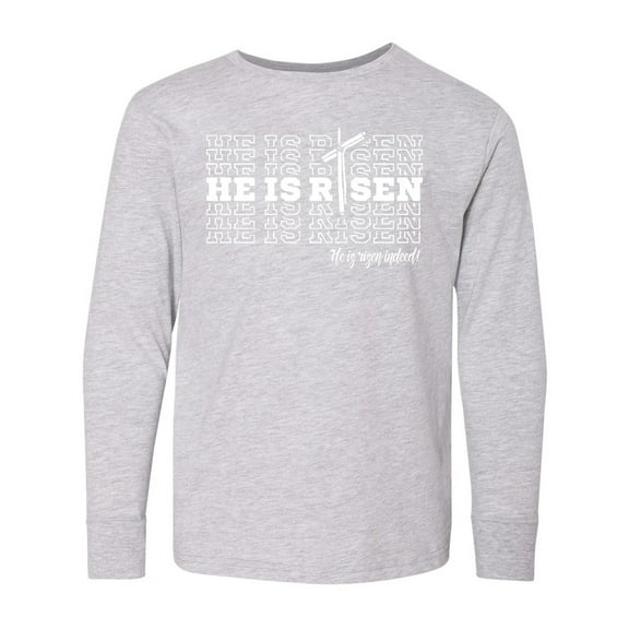 Inktastic He is Risen Mirror Words Long Sleeve Youth T-Shirt