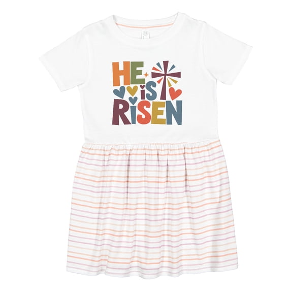 Inktastic He is Risen Religious Inspirational Girls Toddler Dress
