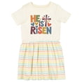thumbnail image 1 of Inktastic He is Risen Religious Inspirational Girls Toddler Dress, 1 of 5