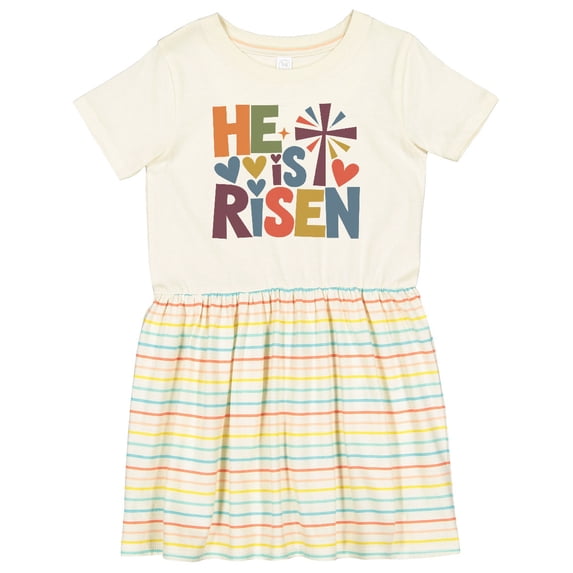 Inktastic He is Risen Religious Inspirational Girls Toddler Dress