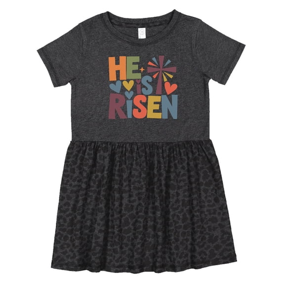 Inktastic He is Risen Religious Inspirational Girls Toddler Dress