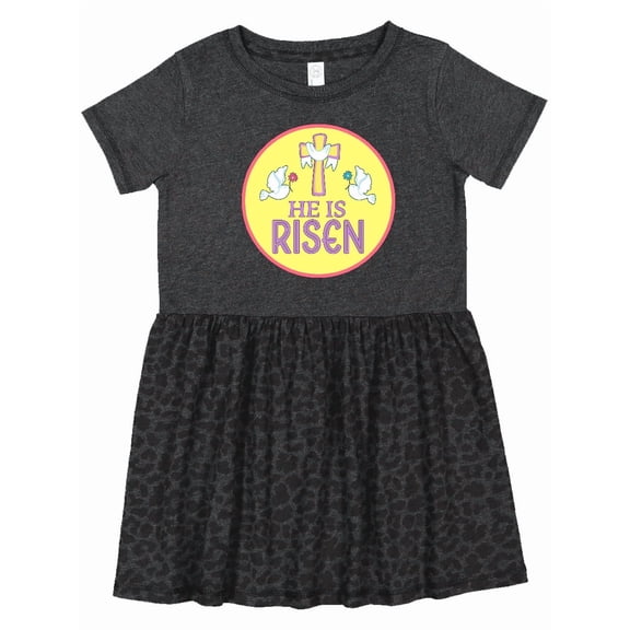 Inktastic He is Risen for Easter Girls Toddler Dress