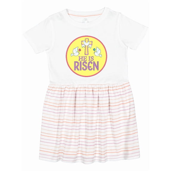 Inktastic He is Risen for Easter Girls Toddler Dress