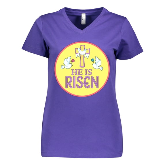 Inktastic He is Risen for Easter Women's V-Neck T-Shirt