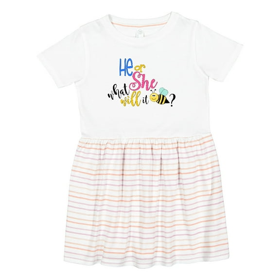 Inktastic He or She What Will It Be? Girls Toddler Dress