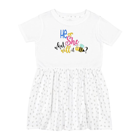 Inktastic He or She What Will It Be? Girls Toddler Dress