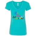 thumbnail image 1 of Inktastic He or She What Will It Be? Women's V-Neck T-Shirt, 1 of 5