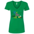thumbnail image 1 of Inktastic He or She What Will It Be? Women's V-Neck T-Shirt, 1 of 5