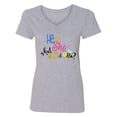 thumbnail image 1 of Inktastic He or She What Will It Be? Women's V-Neck T-Shirt, 1 of 5