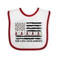 thumbnail image 1 of Inktastic Head and Neck Cancer Awareness- Flag and Ribbon Boys or Girls Baby Bib, 1 of 4