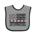 thumbnail image 1 of Inktastic Head and Neck Cancer Awareness- Flag and Ribbon Boys or Girls Baby Bib, 1 of 4